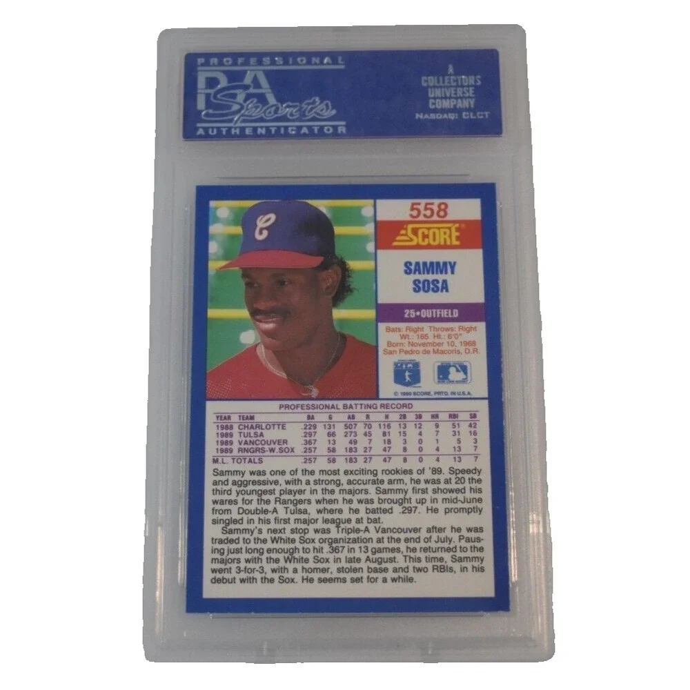 1990 Score #558 Sammy Sosa (RC) PSA 9 Mint White Sox